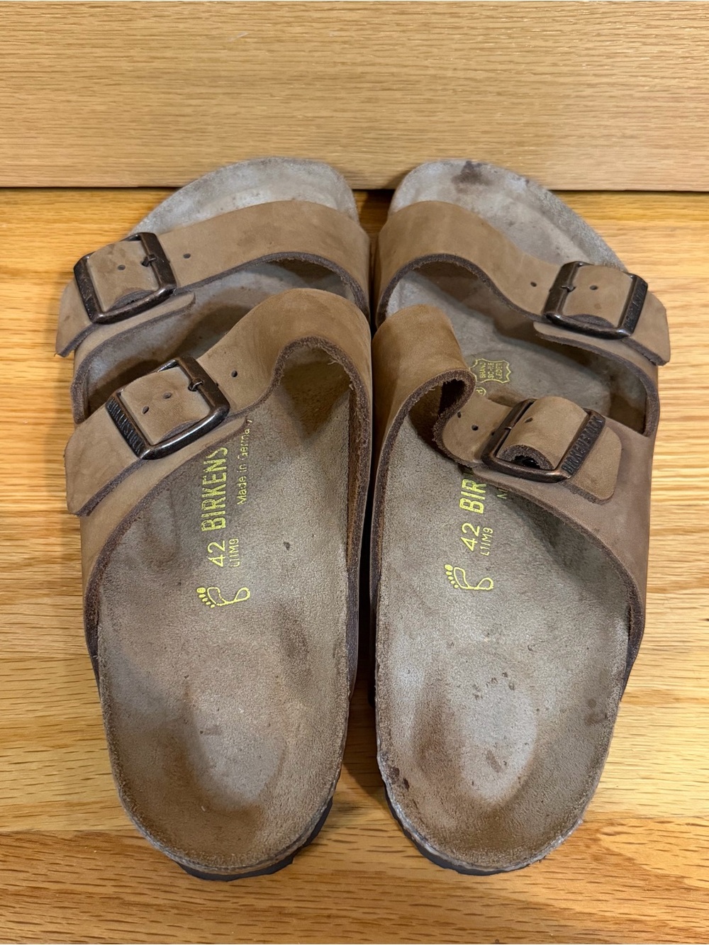 Birkenstock Arizona ran nubuck leather sandals with buckles - Picture 3 of 8
